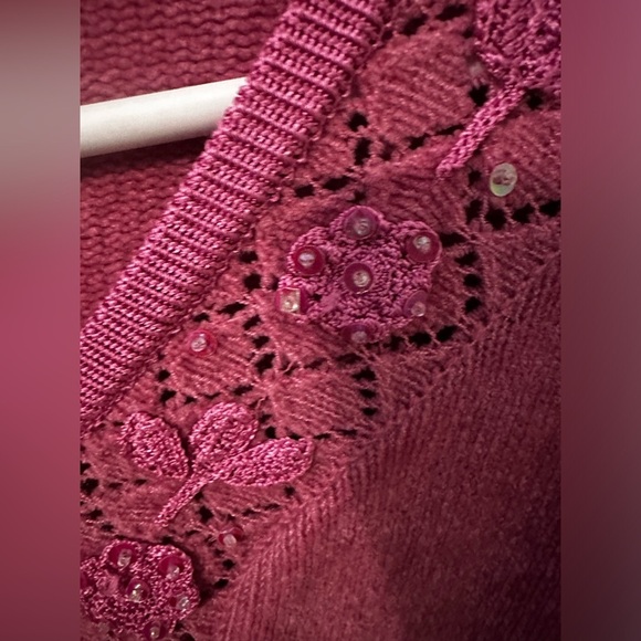 Jenny Vintage Cardigan M Womens Pink Knit Cottagecore Sweater Y2K Grandma VTG - Picture 4 of 10